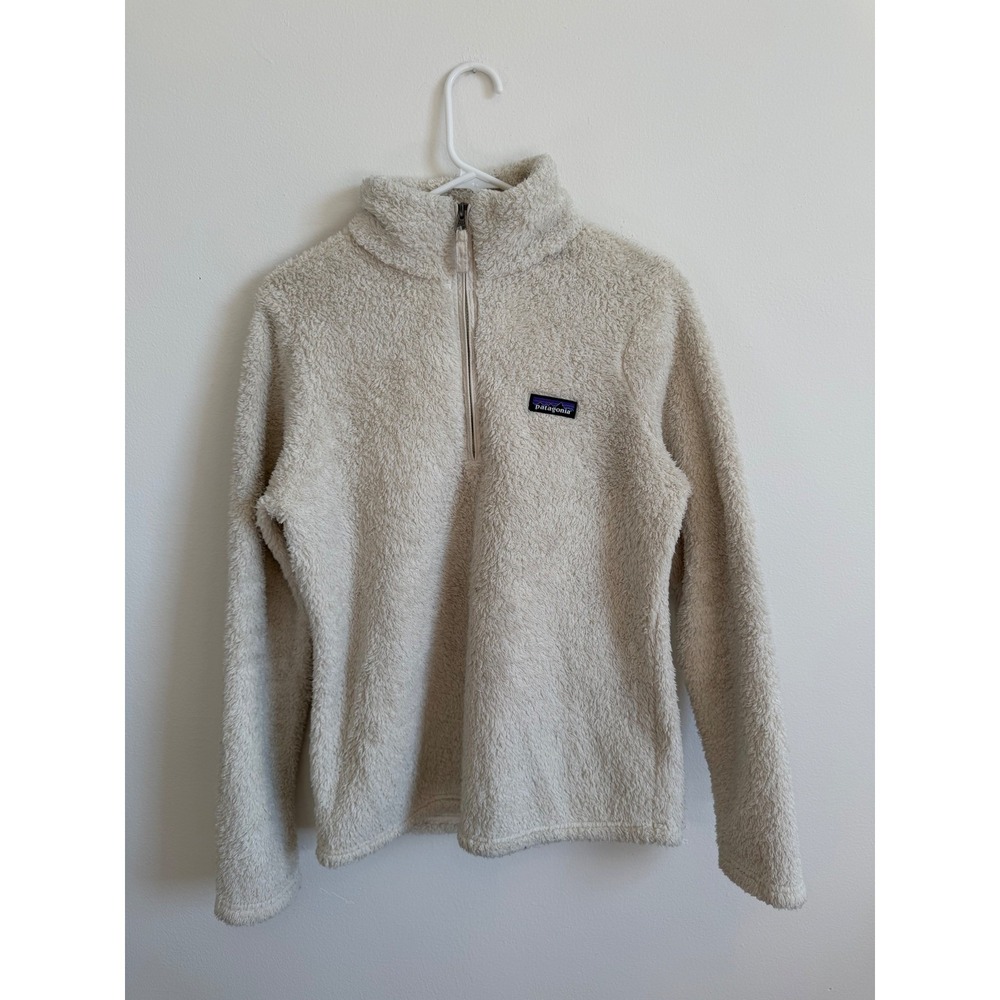 Patagonia Los Gatos Quarter Zip Fleece Pullover Cream Beige Womens Medium 25235